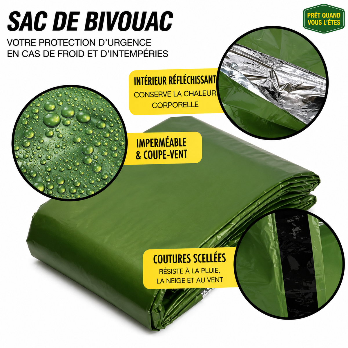 Sac de bivouac - Le sac de couchage d'urgence compact