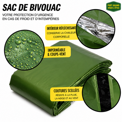 Sac de bivouac - Le sac de couchage d'urgence compact