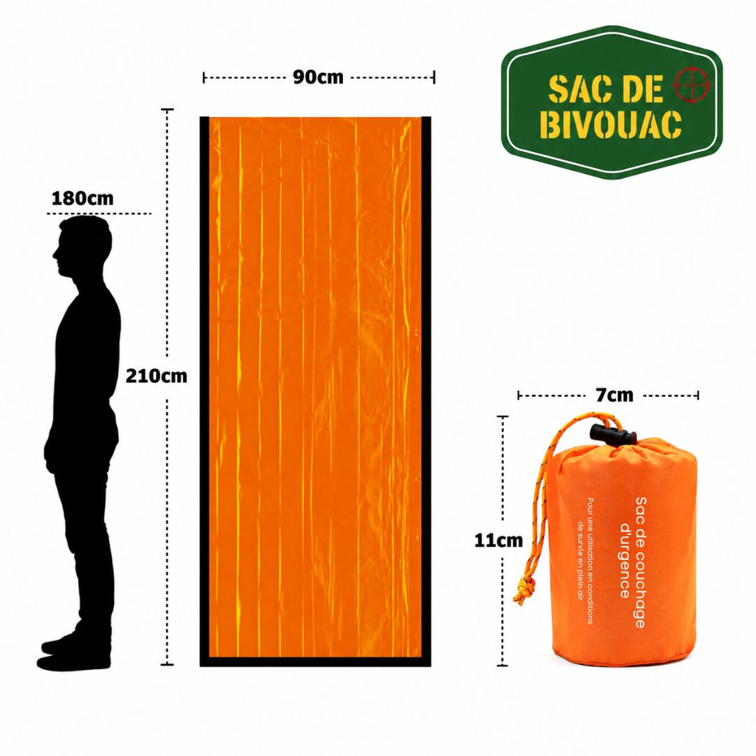 Sac de bivouac - Le sac de couchage d'urgence compact