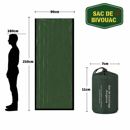 Sac de bivouac - Le sac de couchage d'urgence compact