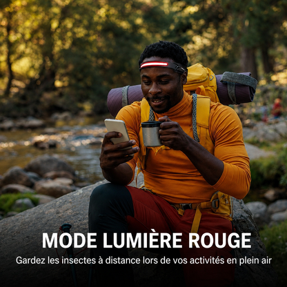LUMEO™ — Lampe frontale LED rechargeable 350 lumens, USB-C