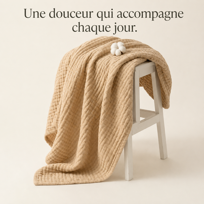 Mousselia™ – La couverture en mousseline de coton qui vous enveloppe de douceur