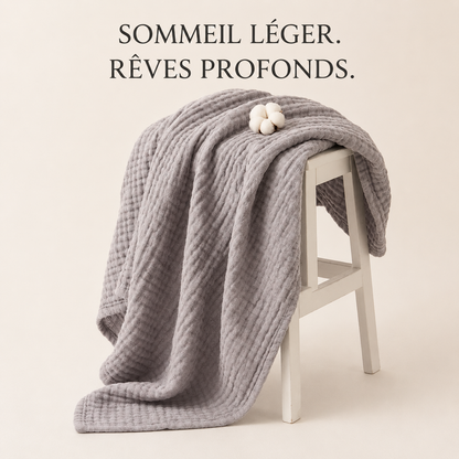 Mousselia™ – La couverture en mousseline de coton qui vous enveloppe de douceur