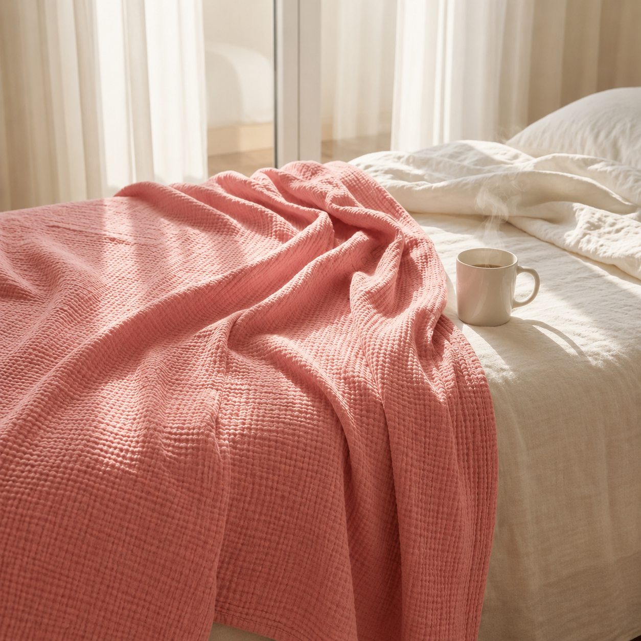 Mousselia™ – La couverture en mousseline de coton qui vous enveloppe de douceur