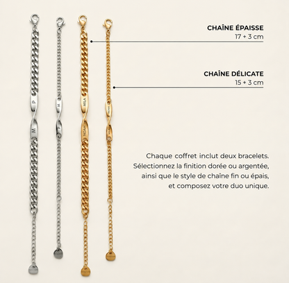 Bracelet duo - Le meilleur cadeau à personnaliser