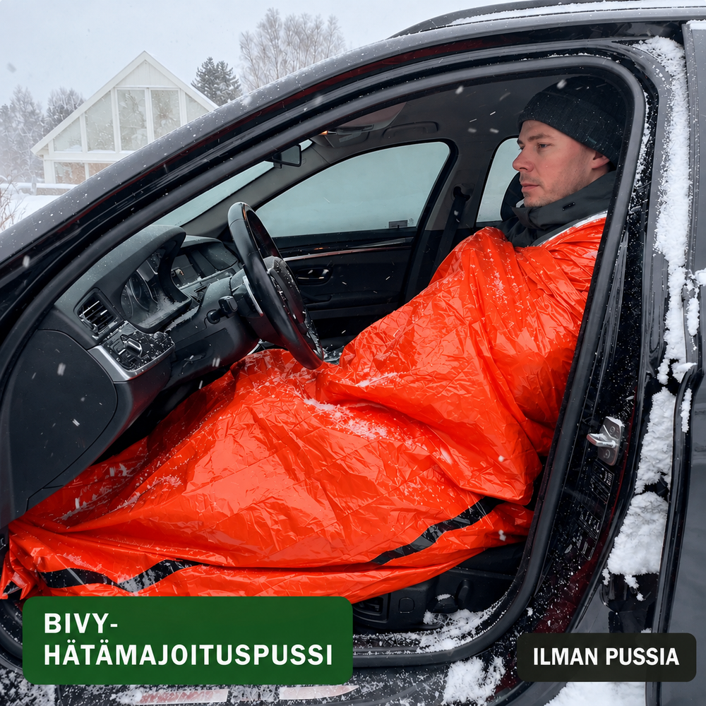 Hätämajoituspussin kanssa – lämpimänä autossa