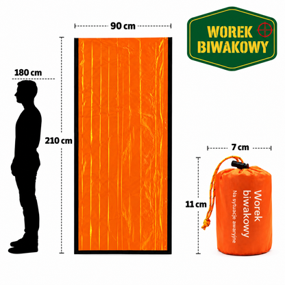 Wymiary 210 × 90 cm, pokrowiec 7 × 11 cm