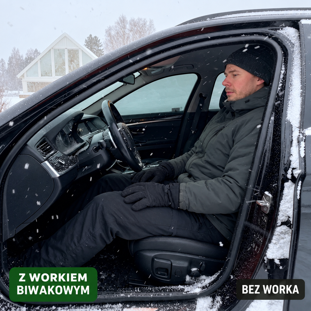 Bez worka – samochód podczas śnieżycy